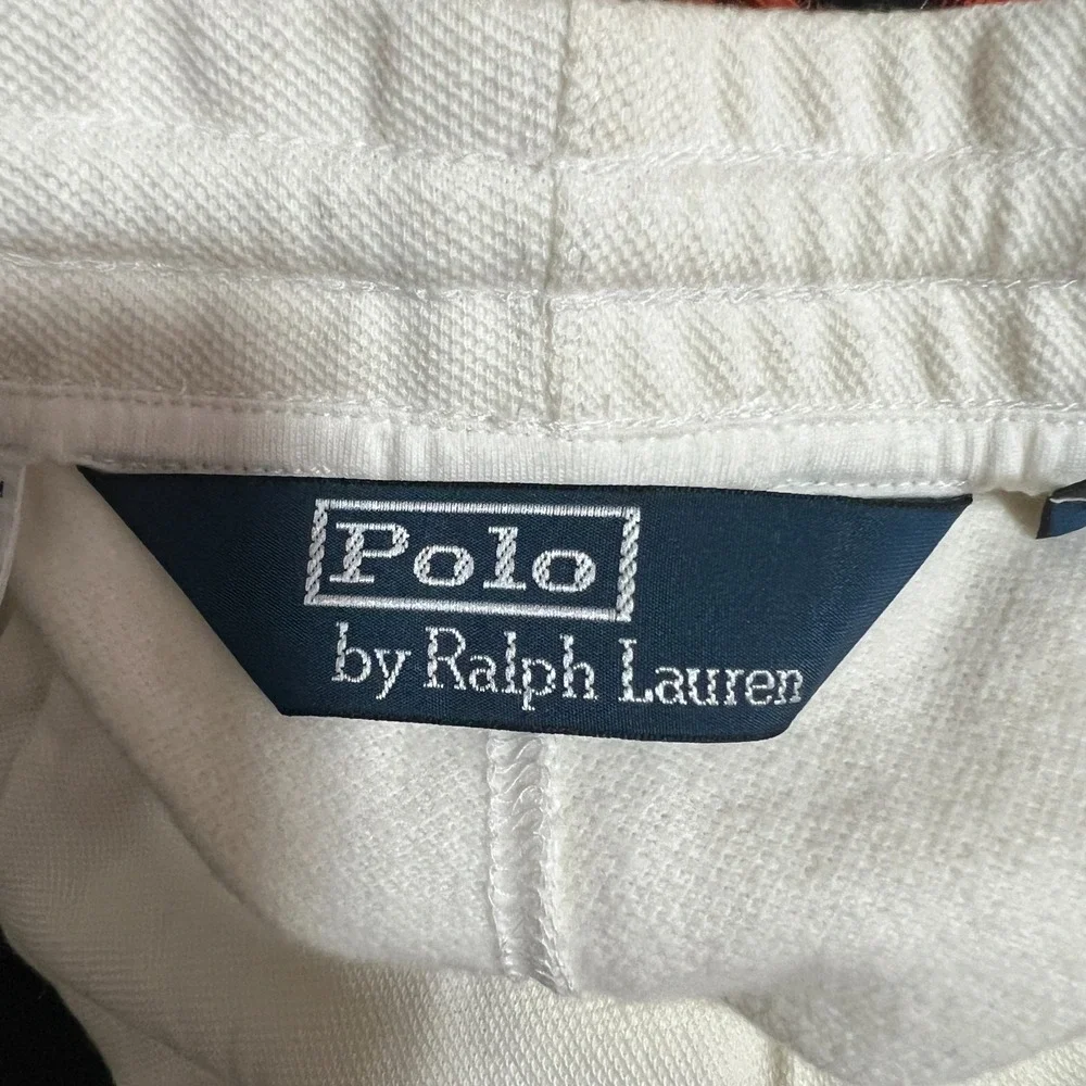 Polo Ralph Lauren Sweatpants Mens Large Beige White Crest Big Pony‎ Wide Leg